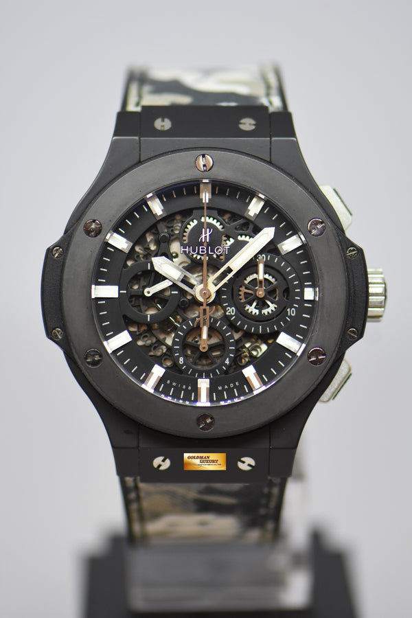 [SOLD] HUBLOT BIG BANG AERO BANG BLACK MAGIC CHRONOGRAPH 44mm CERAMIC SKELETON DIAL AUTOMATIC 311.CI.1170.GR (MINT)