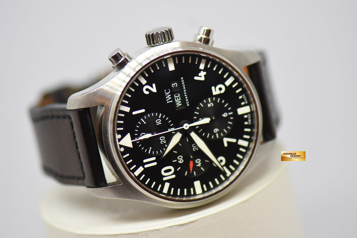 [SOLD] IWC PILOT MEN’S CHRONOGRAPH 43mm DAY-DATE AUTOMATIC IW3777-09 (MINT)