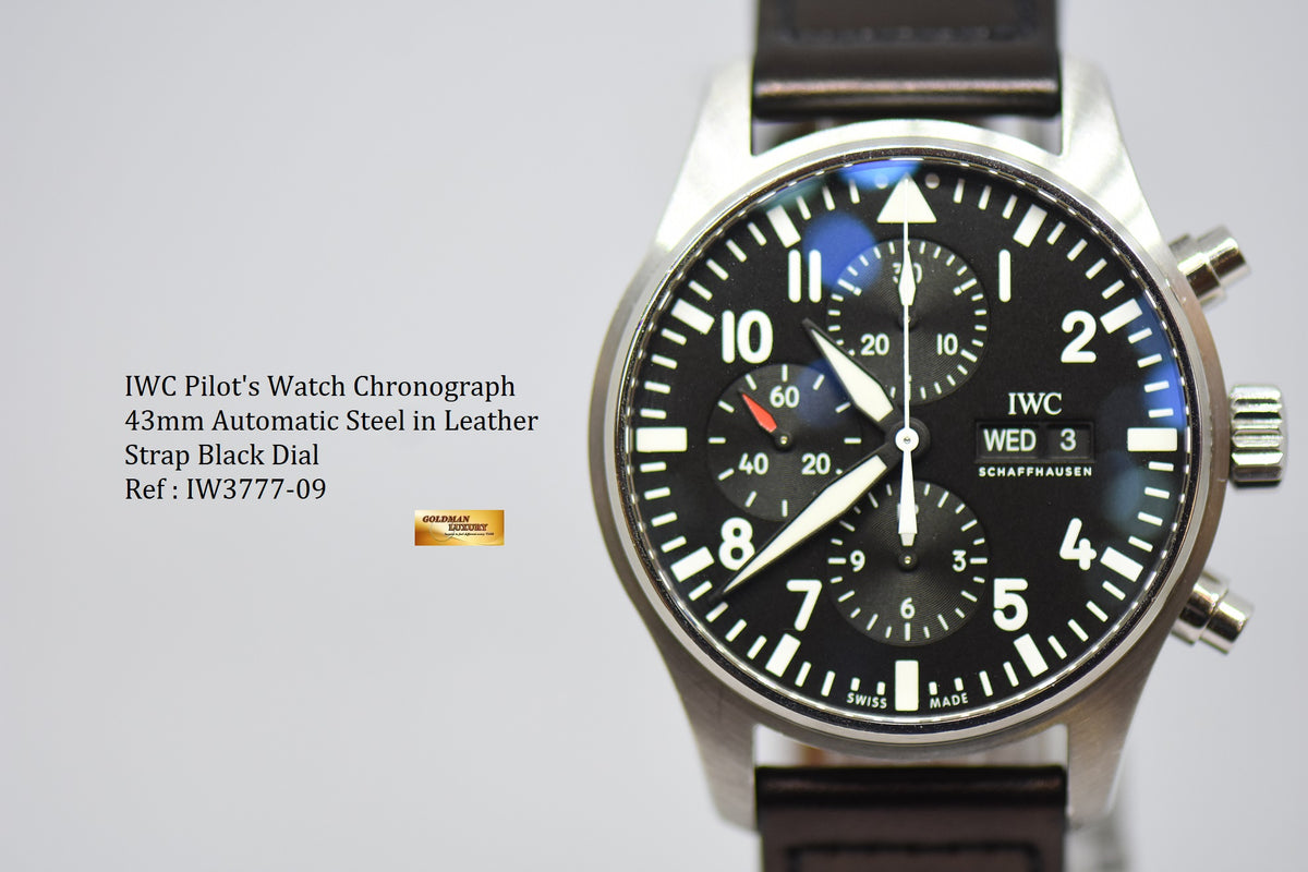 [SOLD] IWC PILOT MEN’S CHRONOGRAPH 43mm DAY-DATE AUTOMATIC IW3777-09 (MINT)
