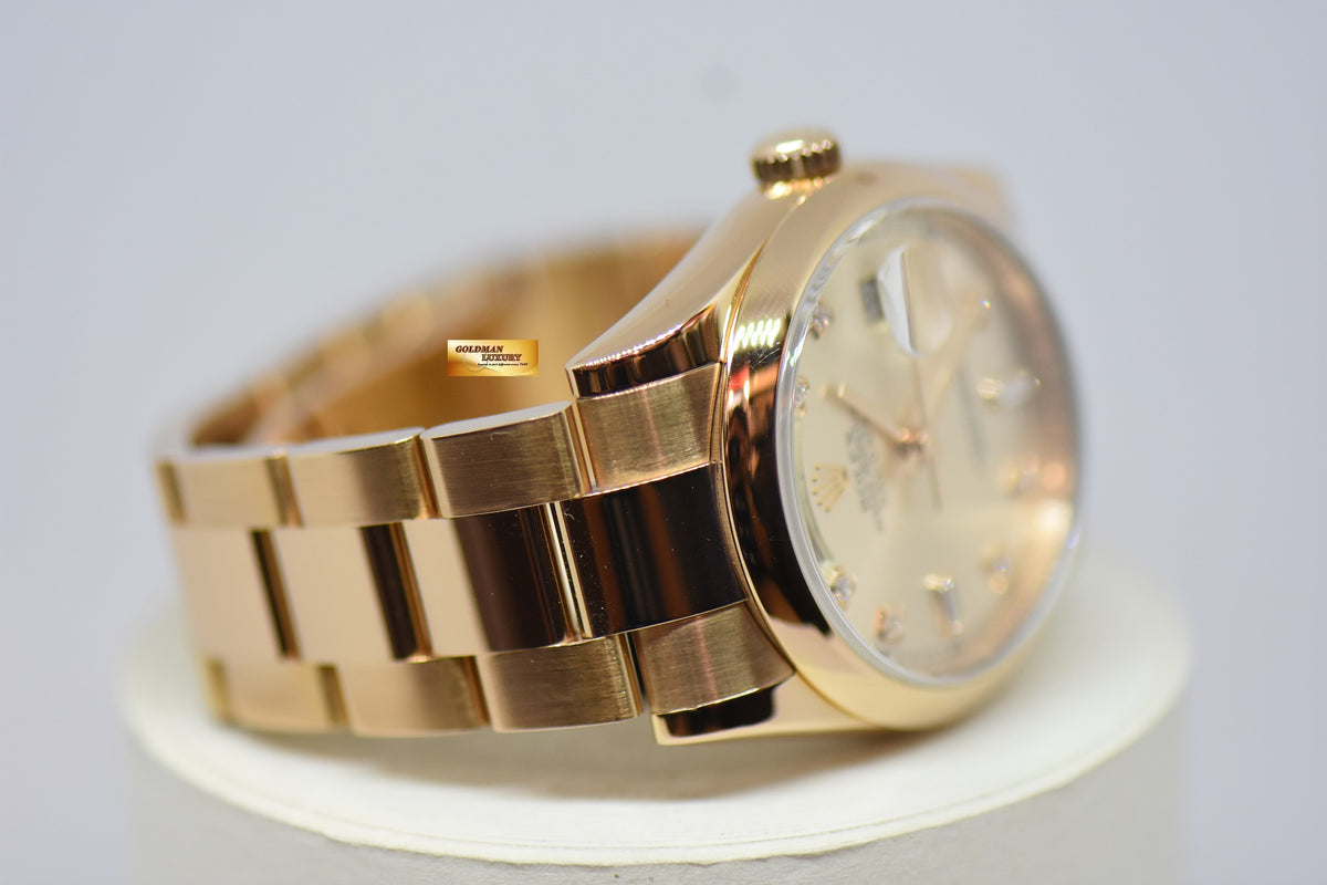 [SOLD] ROLEX OYSTER PERPETUAL DAY-DATE 36mm PINK DIAMOND DIAL 18K ROSE GOLD OYSTER BRACELET 118205 (MINT)