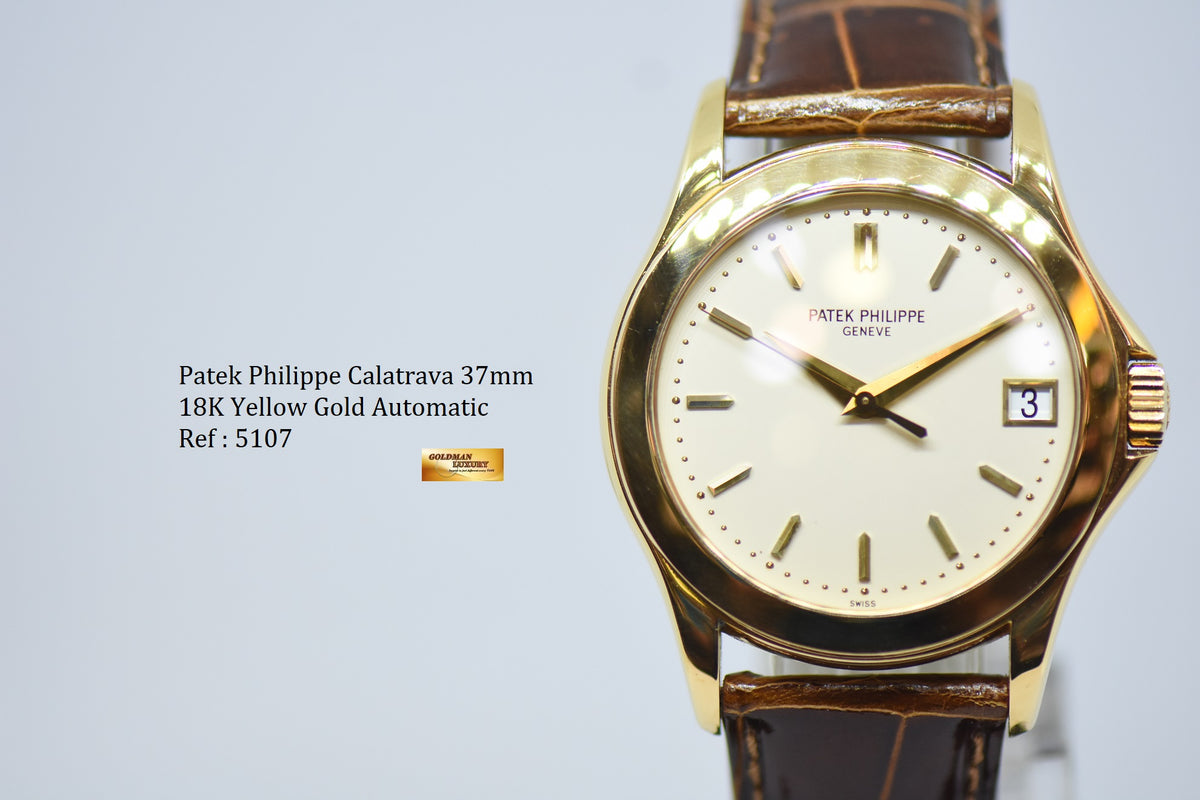 [SOLD] PATEK PHILIPPE CALATRAVA 18K YELLOW GOLD 37mm AUTOMATIC 5107 (NEAR MINT)