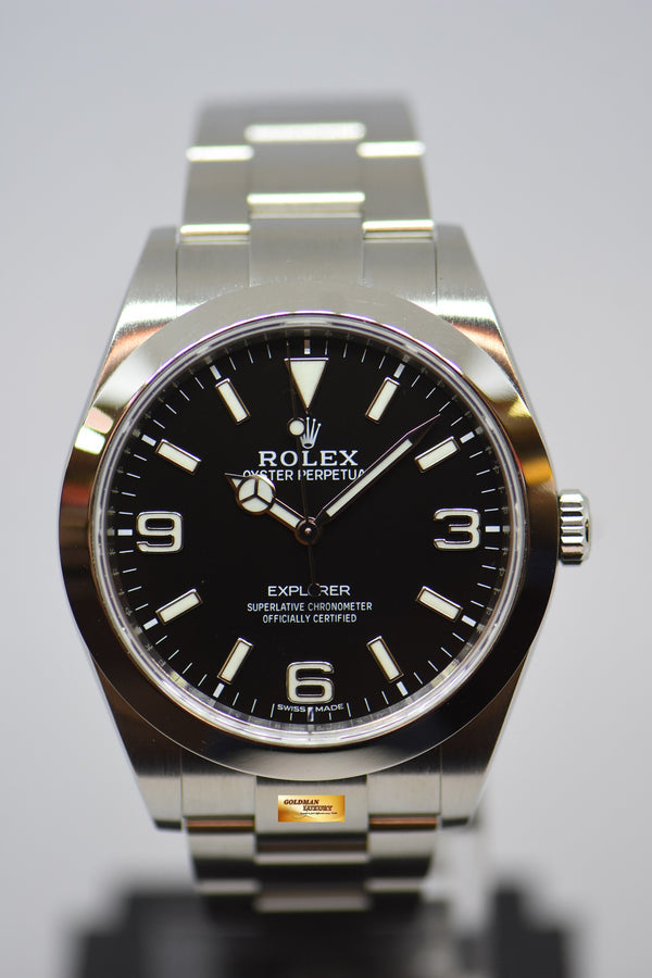 [SOLD] ROLEX OYSTER PERPETUAL EXPLORER 39mm STEEL IN BRACELET BLACK 214270 (MINT)