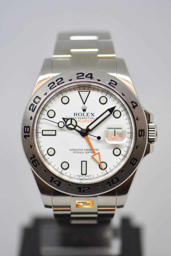 [SOLD] ROLEX OYSTER PERPETUAL EXPLORER II 42mm STEEL IN BRACELET WHITE 216570 (MINT)