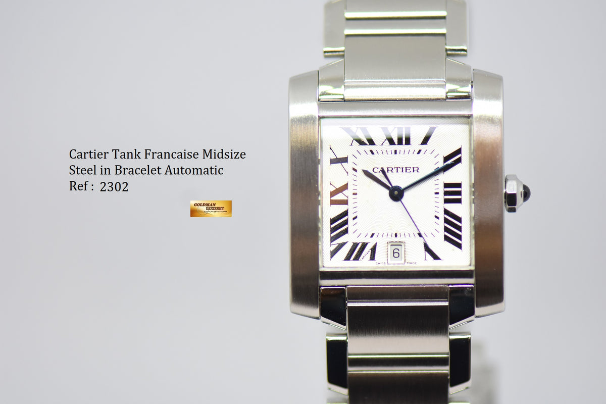 [SOLD] CARTIER FRANCAISE MIDSIZE STEEL IN BRACELET AUTOMATIC 2302 (NEAR MINT)