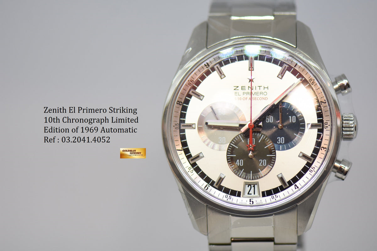 [SOLD] ZENITH EL PRIMERO STRIKING 10TH CHRONOGRAPH STEEL IN BRACELET LIMITED EDITION OF 1969 (LNIB)