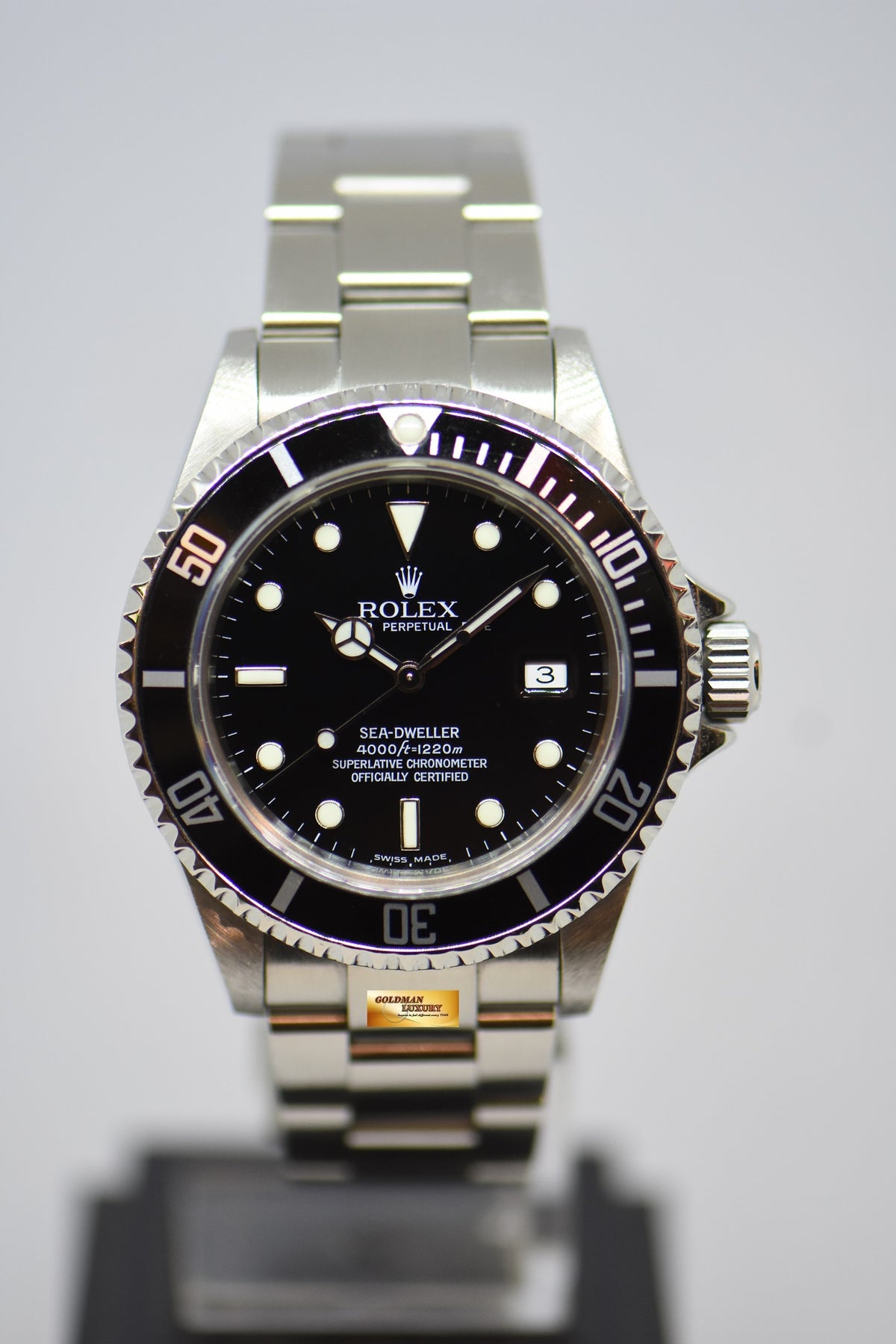 [SOLD] ROLEX OYSTER PERPETUAL SEA-DWELLER 40mm STEEL IN BRACELET BLACK 16600 (NO PIN-HOLE, SOLID ENDLINKS) (MINT)