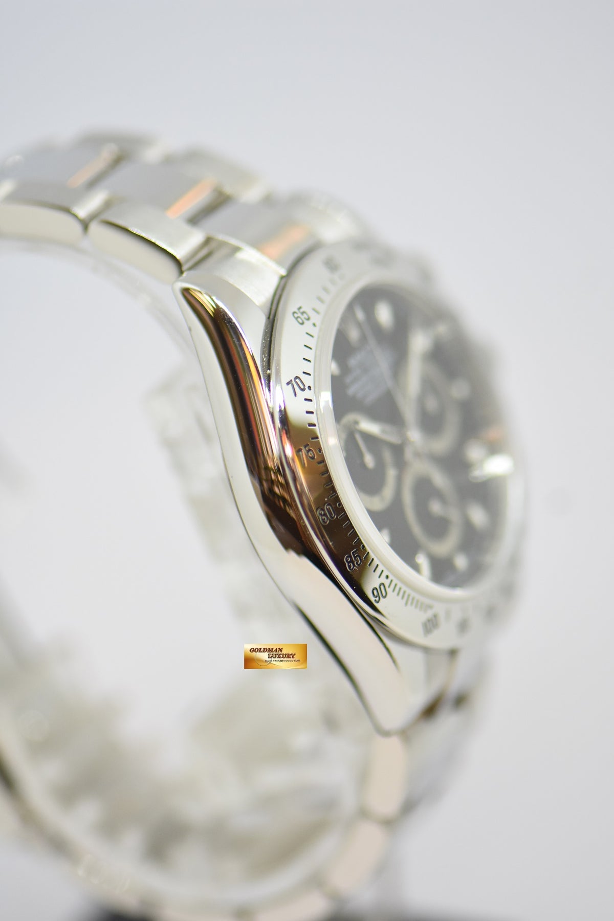 [SOLD] ROLEX OYSTER PERPETUAL DAYTONA CHRONOGRAPH 40mm STEEL IN BRACELET BLACK DIAL 116520 (MINT)