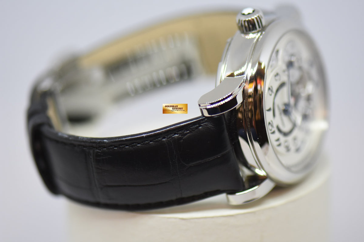 [SOLD] MONT BLANC NICOLAS RIEUSSEC STEEL IN LEATHER MONOPUSHER CHRONOGRAPH WITH HOMETIME AUTOMATIC (NEAR MINT)