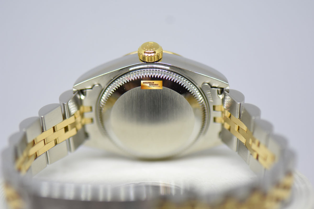 [SOLD] ROLEX OYSTER PERPETUAL DATEJUST 26mm MOP RED RUBY MARKERS DIAL HALF GOLD IN JUBILEE BRACELET 79173 (MINT)