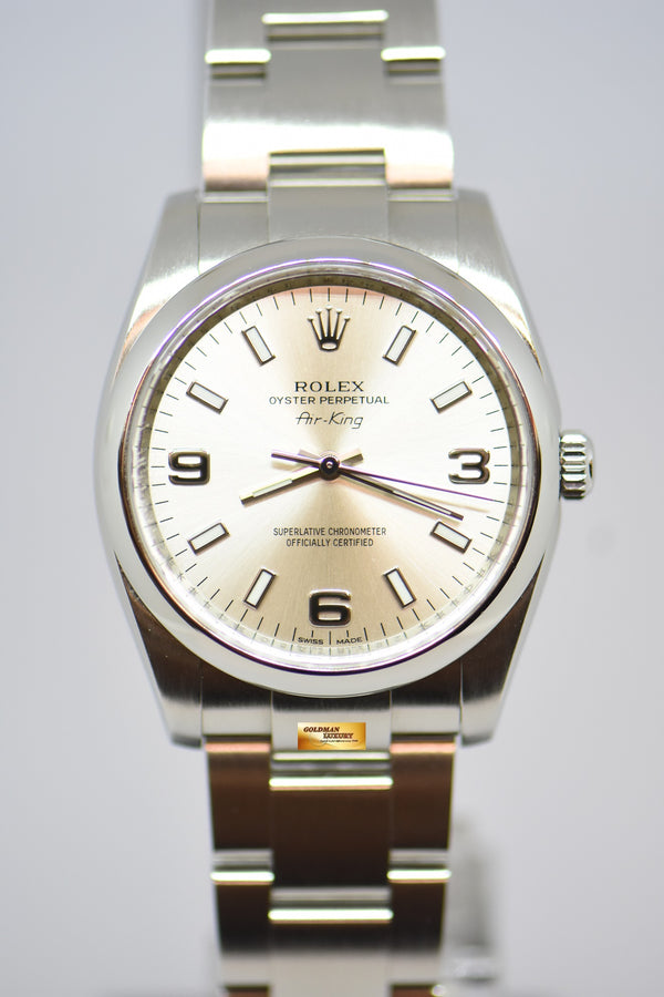 [SOLD] ROLEX OYSTER PERPETUAL AIR-KING 34mm SILVER DIAL STEEL IN OYSTER BRACELET 114200 (NEAR MINT)