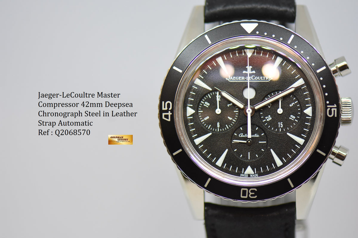 [SOLD] JLC MASTER COMPRESSOR DEEPSEA CHRONOGRAPH 42mm STEEL IN LEATHER STRAP AUTOMATIC Q2068570 (MINT)