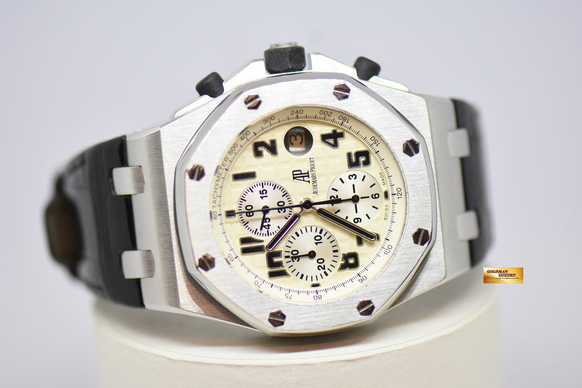 [SOLD] AUDEMARS PIGUET ROYAL OAK OFFSHORE SAFARI CHRONOGRAPH 42mm STEEL IN LEATHER STRAP AUTOMATIC 26020ST (MINT)