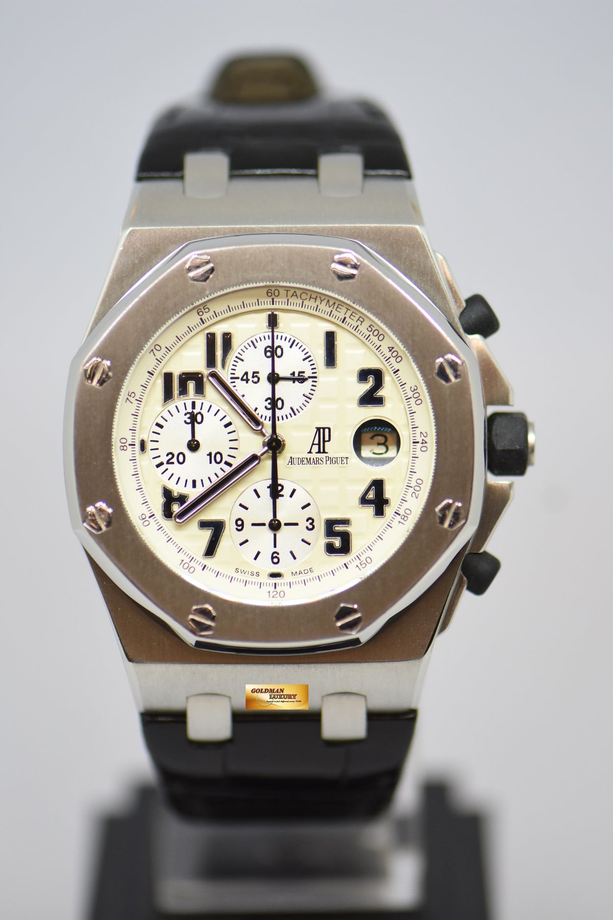 [SOLD] AUDEMARS PIGUET ROYAL OAK OFFSHORE SAFARI CHRONOGRAPH 42mm STEEL IN LEATHER STRAP AUTOMATIC 26020ST (MINT)