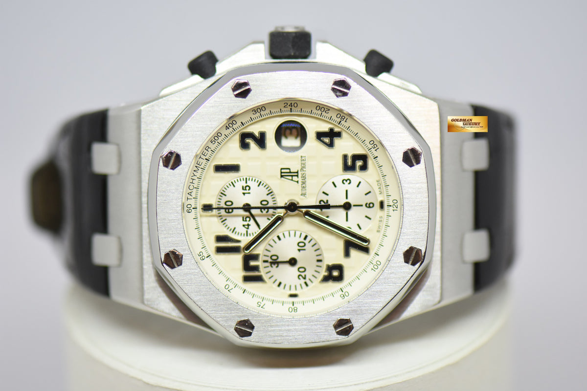 [SOLD] AUDEMARS PIGUET ROYAL OAK OFFSHORE SAFARI CHRONOGRAPH 42mm STEEL IN LEATHER STRAP AUTOMATIC 26020ST (MINT)