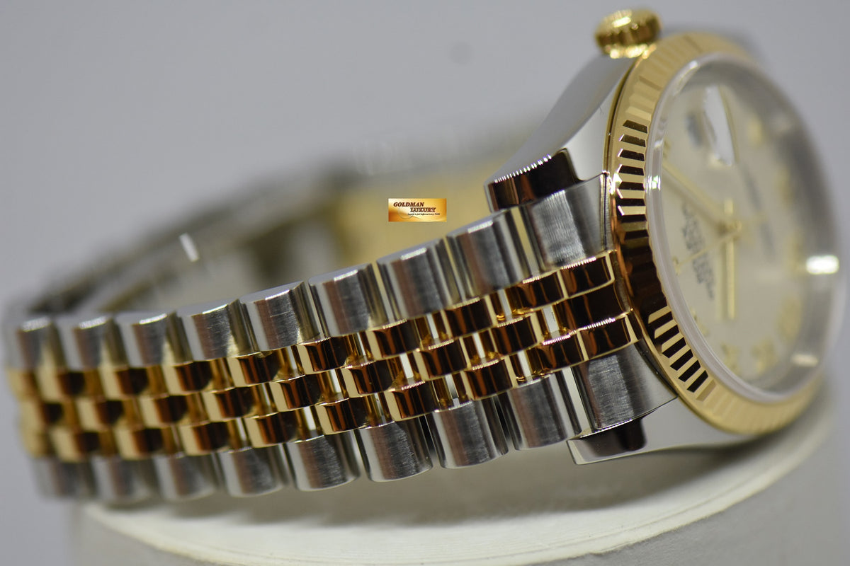 [SOLD] ROLEX OYSTER PERPETUAL DATEJUST 36mm PRISM ROMAN DIAL HALF GOLD IN JUBILEE BRACELET 116233 (MINT)