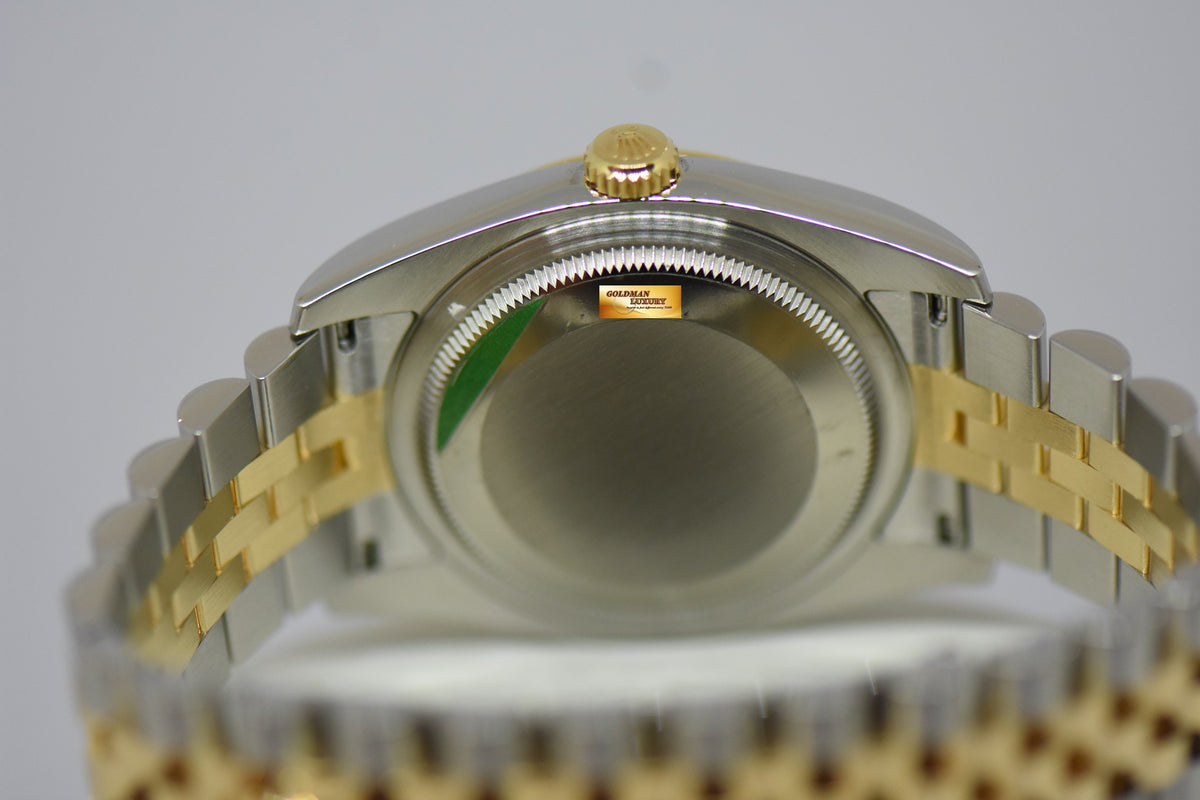 [SOLD] ROLEX OYSTER PERPETUAL DATEJUST 36mm PRISM ROMAN DIAL HALF GOLD IN JUBILEE BRACELET 116233 (MINT)
