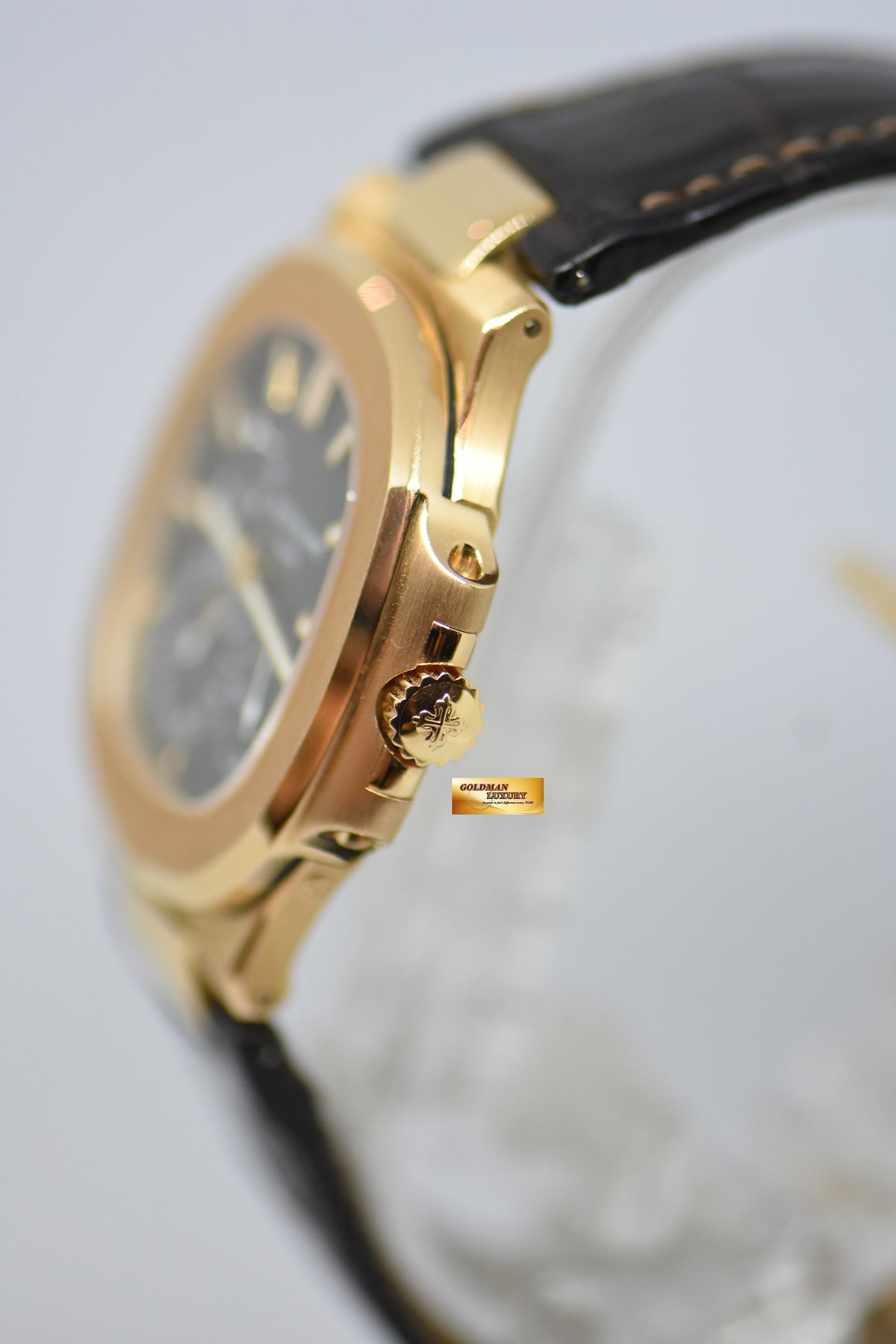 [SOLD] PATEK PHILIPPE NAUTILUS 40mm 18K ROSE GOLD IN LEATHER STRAP POWER RESERVE MOONPHASE COMPLICATION AUTOMATIC 5712R (MINT)