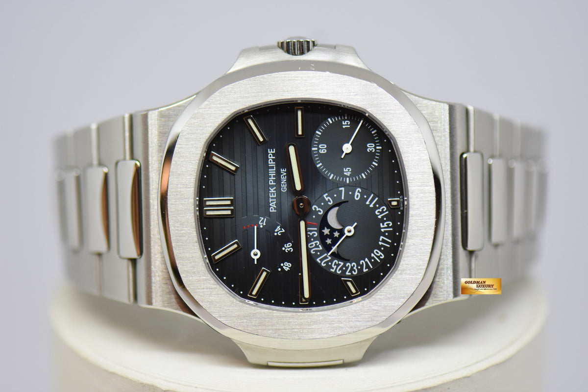 [SOLD] PATEK PHILIPPE NAUTILUS 40mm STAINLESS STEEL IN BRACELET POWER RESERVE MOONPHASE COMPLICATION AUTOMATIC 5712A-001 (MINT)