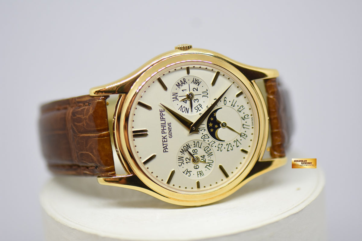[SOLD] PATEK PHILIPPE PERPETUAL CALENDAR MOONPHASE 37mm 18K YELLOW GOLD 5140J (MINT)