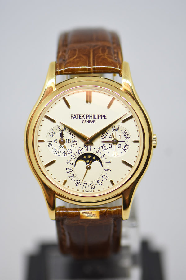 [SOLD] PATEK PHILIPPE PERPETUAL CALENDAR MOONPHASE 37mm 18K YELLOW GOLD 5140J (MINT)
