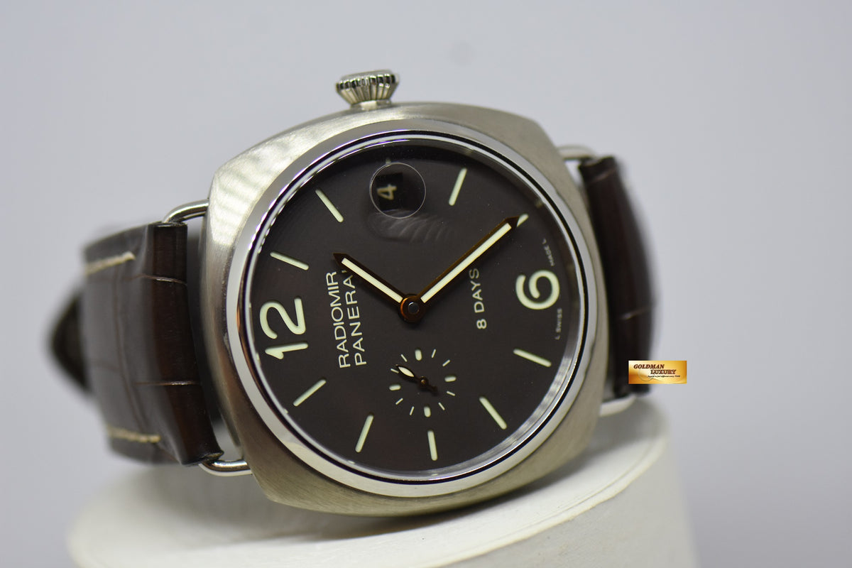 [SOLD] PANERAI RADIOMIR 45mm TITANIUM 8 DAYS POWER RESERVE TOBACCO BROWN DIAL MANUAL WINDING PAM 346 (MINT)