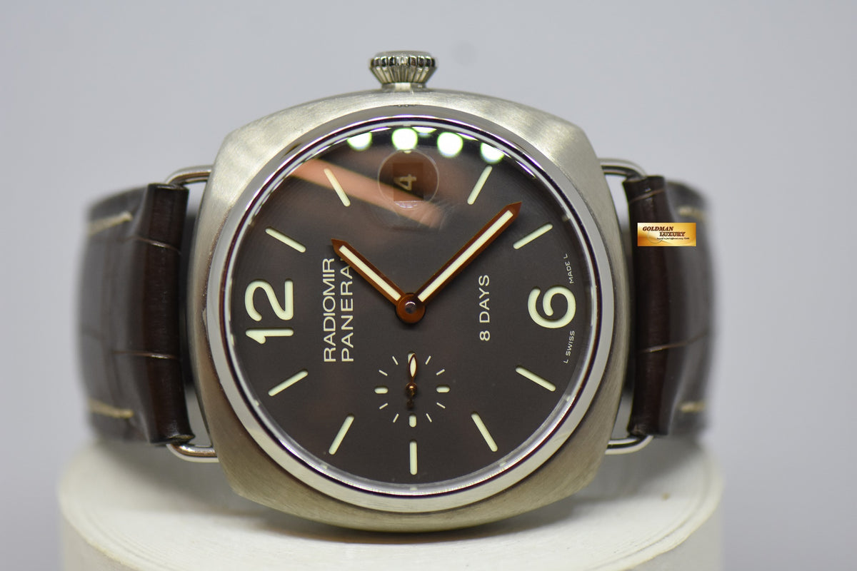 [SOLD] PANERAI RADIOMIR 45mm TITANIUM 8 DAYS POWER RESERVE TOBACCO BROWN DIAL MANUAL WINDING PAM 346 (MINT)