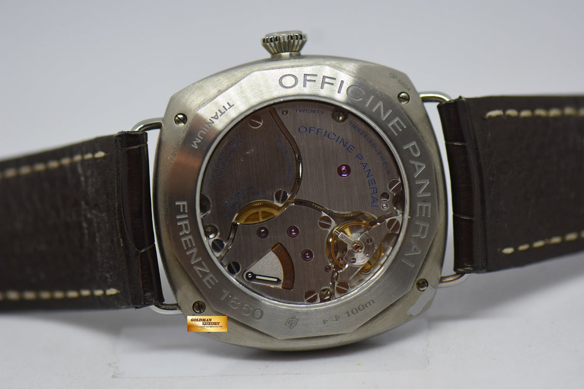 [SOLD] PANERAI RADIOMIR 45mm TITANIUM 8 DAYS POWER RESERVE TOBACCO BROWN DIAL MANUAL WINDING PAM 346 (MINT)