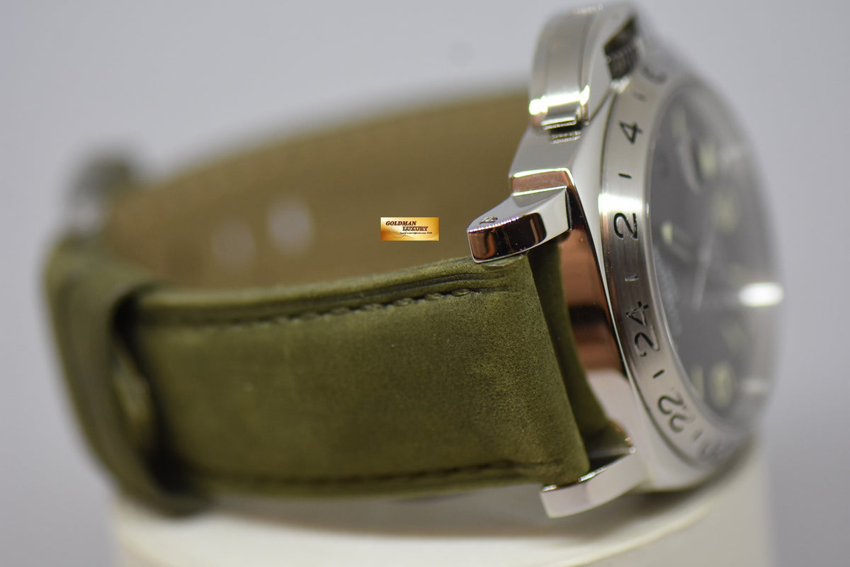 [SOLD] PANERAI LUMINOR GMT TAPESTRY DIAL 44mm STEEL IN LEATHER STRAP AUTOMATIC PAM 29 (MINT)