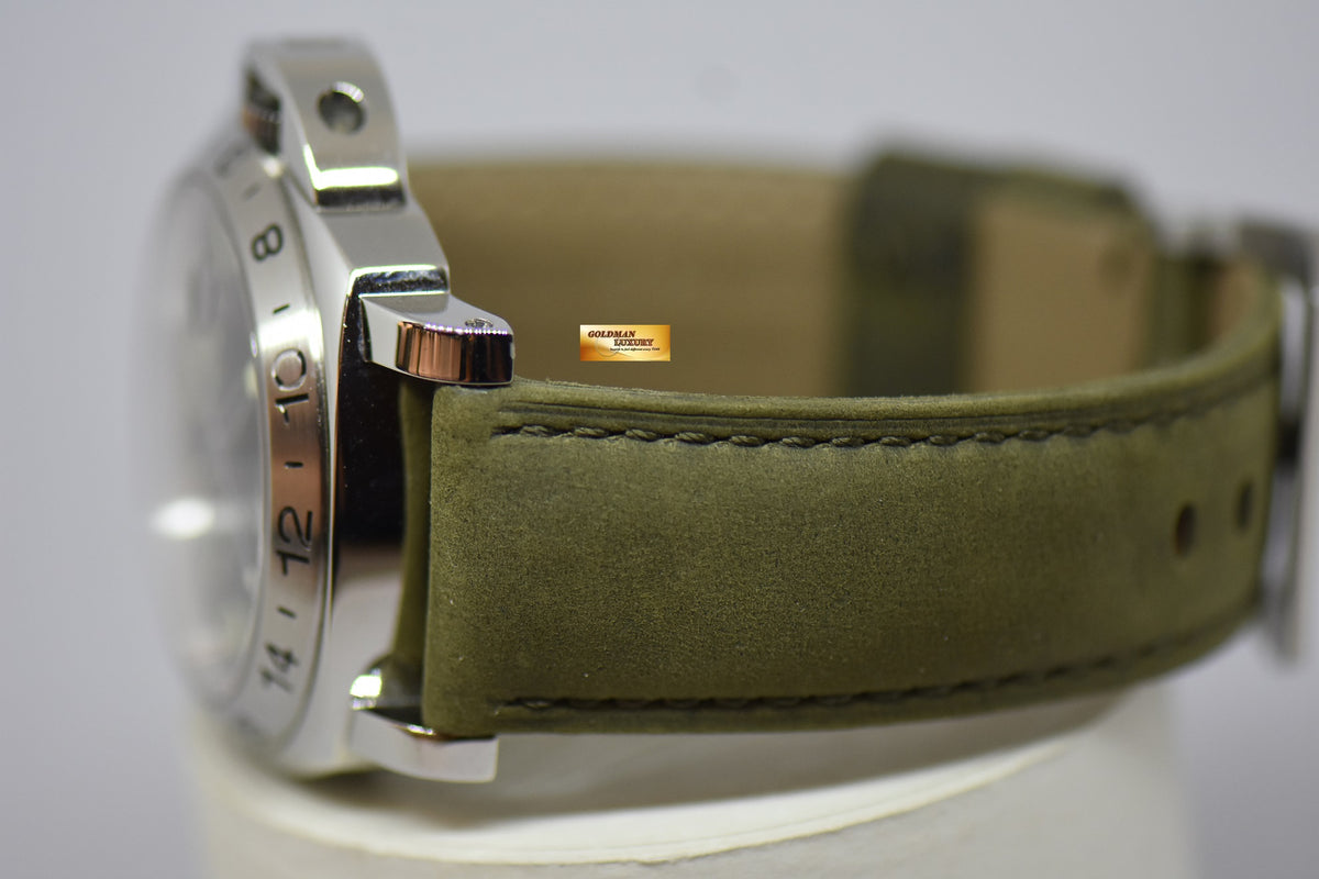 [SOLD] PANERAI LUMINOR GMT TAPESTRY DIAL 44mm STEEL IN LEATHER STRAP AUTOMATIC PAM 29 (MINT)