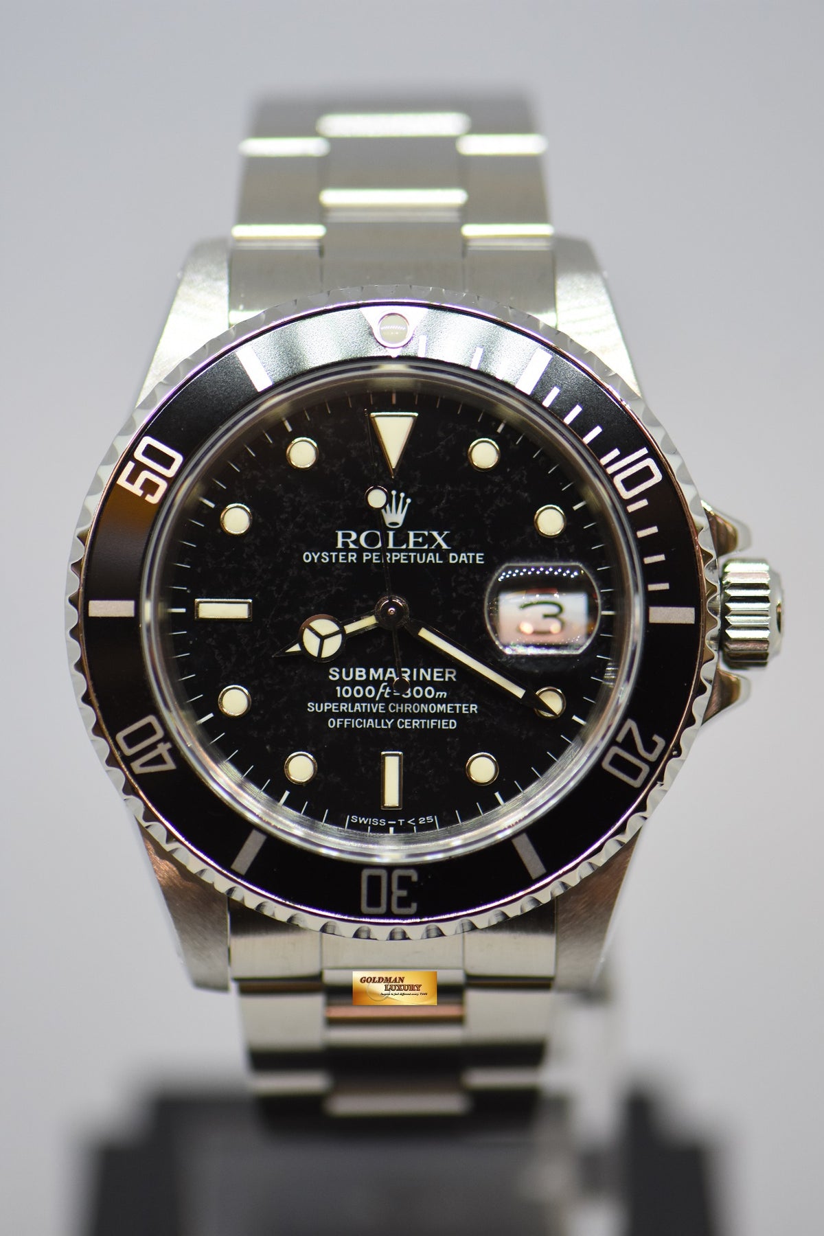 [SOLD] ROLEX OYSTER PERPETUAL SUBMARINER 40mm STEEL IN BRACELET TRITIUM DIAL BLACK 16610 (AGING CONDITION)