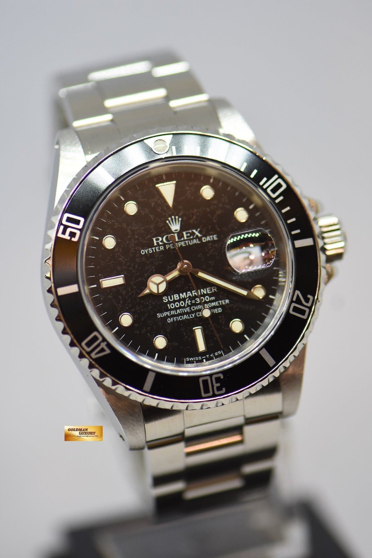 [SOLD] ROLEX OYSTER PERPETUAL SUBMARINER 40mm STEEL IN BRACELET TRITIUM DIAL BLACK 16610 (AGING CONDITION)