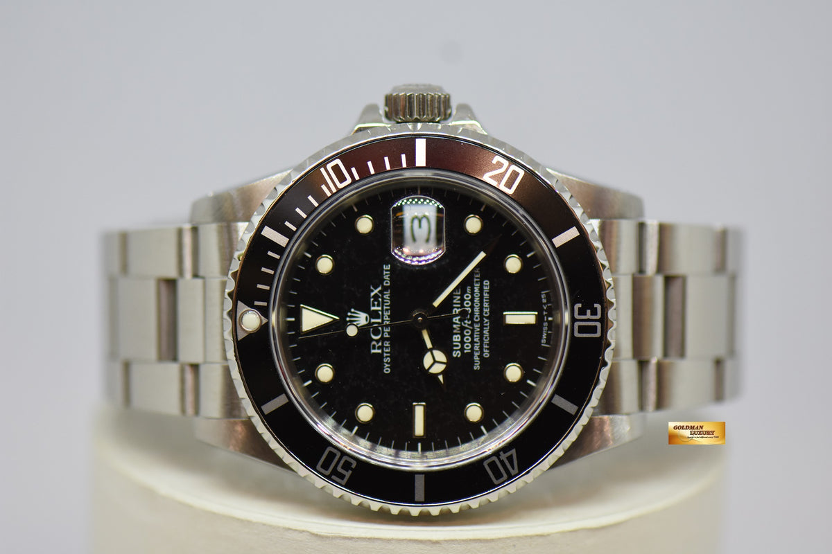 [SOLD] ROLEX OYSTER PERPETUAL SUBMARINER 40mm STEEL IN BRACELET TRITIUM DIAL BLACK 16610 (AGING CONDITION)