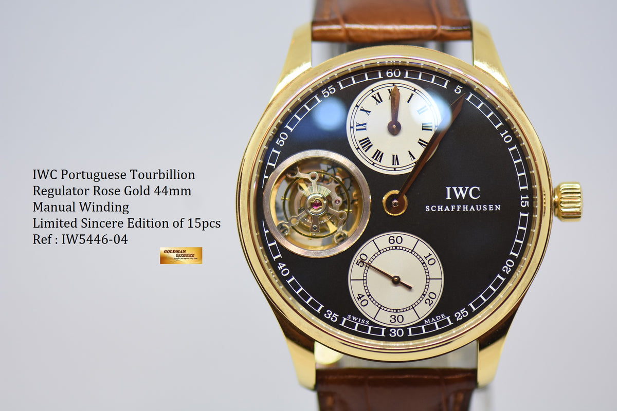 [SOLD] IWC PORTUGUESE TOURBILLION REGULATOR ROSE GOLD MANUAL WINDING IW5446-04 LIMITED EDITION OF 15PCS (MINT)