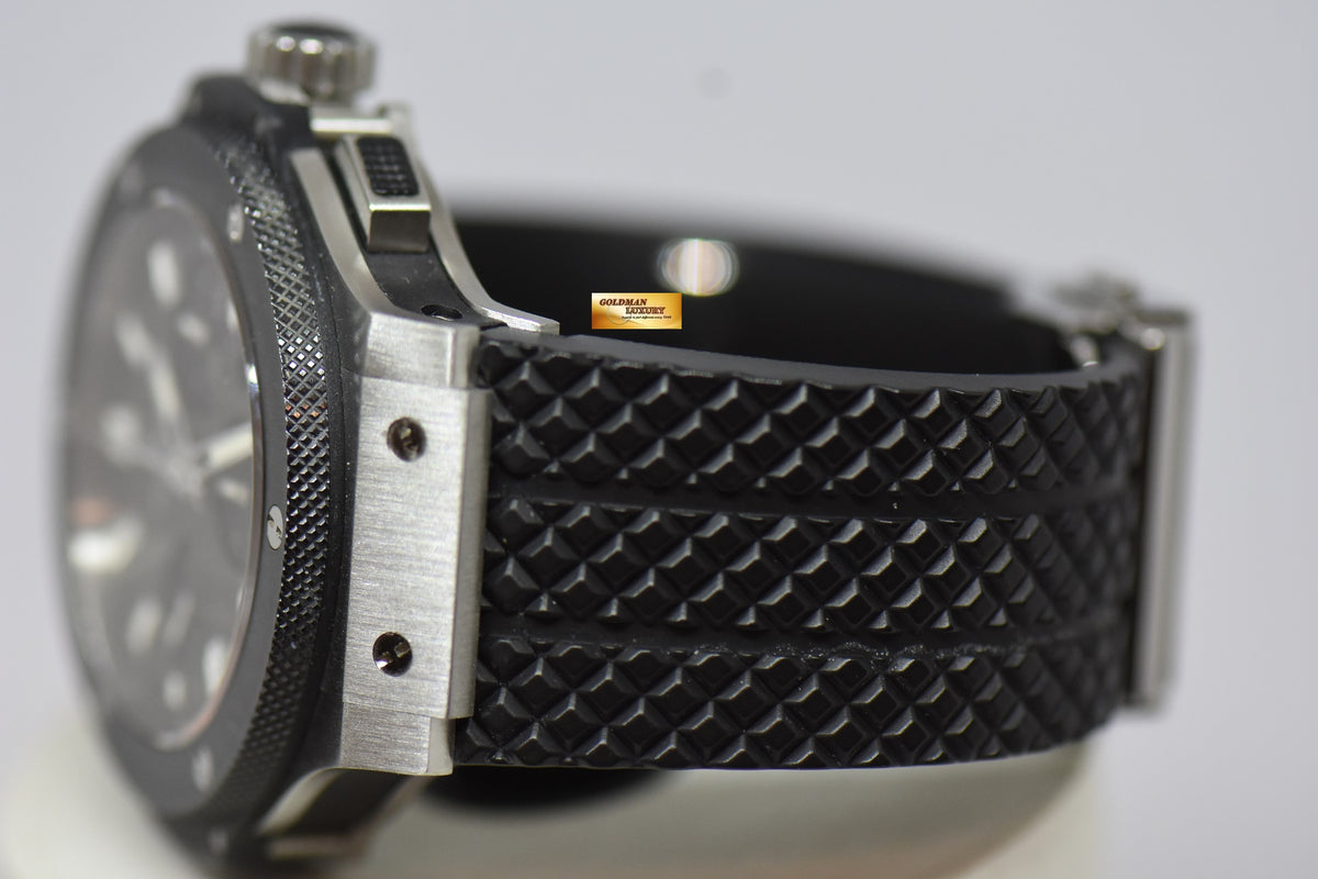 [SOLD] HUBLOT BIG BANG CHRONOGRAPH 44mm CERAMIC BEZEL STEEL IN RUBBER STRAP AUTOMATIC 301.SM.1770.GR (NEAR MINT)