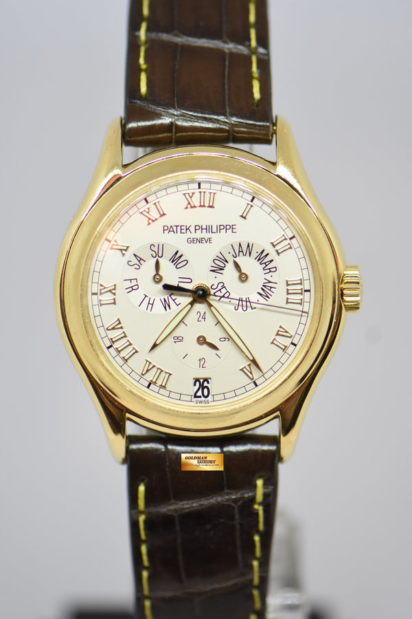 [SOLD] PATEK PHILIPPE COMPLICATION 36mm ANNUAL CALENDAR YELLOW GOLD IN LEATHER STRAP AUTOMATIC 5035J (NEAR MINT)