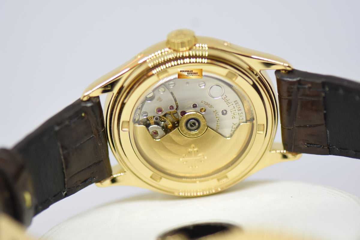 [SOLD] PATEK PHILIPPE COMPLICATION 36mm ANNUAL CALENDAR YELLOW GOLD IN LEATHER STRAP AUTOMATIC 5035J (NEAR MINT)