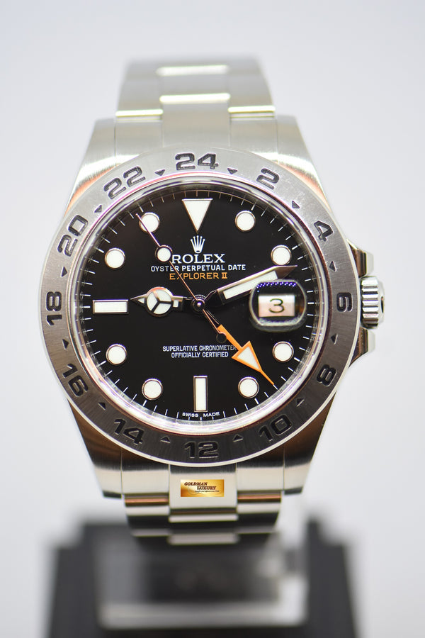 [SOLD] ROLEX OYSTER PERPETUAL EXPLORER II 42mm STEEL IN BRACELET BLACK 216570 (MINT)