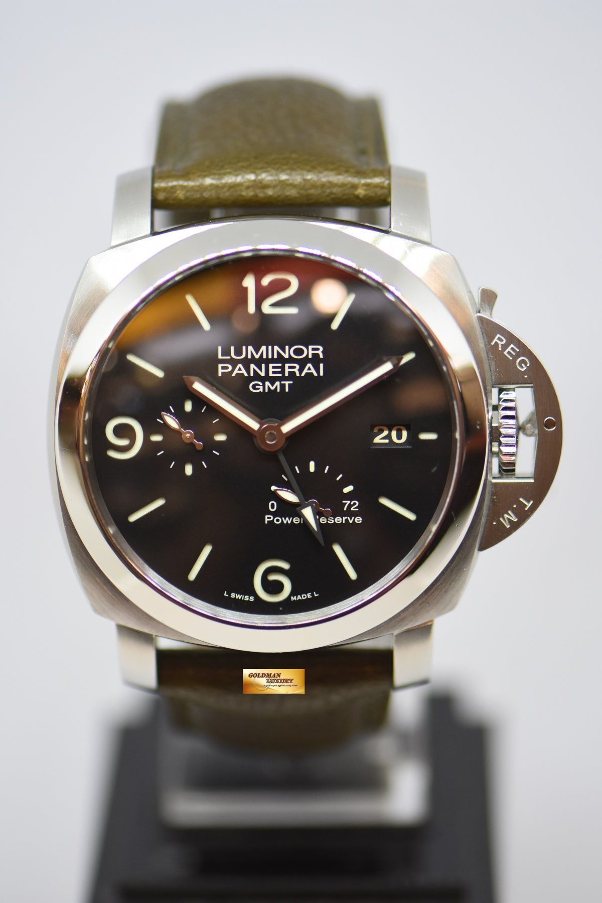 [SOLD] PANERAI LUMINOR 1950 GMT 3 DAYS POWER RESERVE 44mm P.9000 AUTOMATIC PAM 321 (MINT)