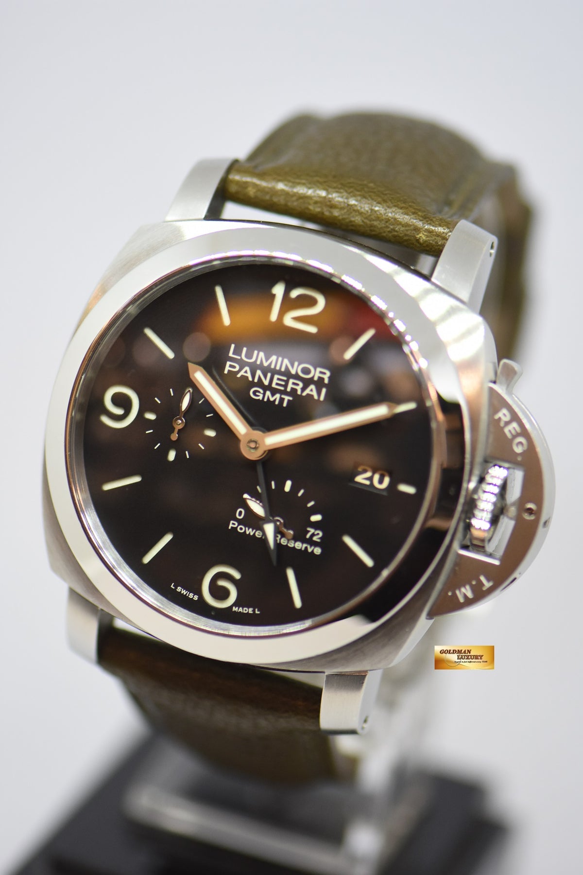 [SOLD] PANERAI LUMINOR 1950 GMT 3 DAYS POWER RESERVE 44mm P.9000 AUTOMATIC PAM 321 (MINT)