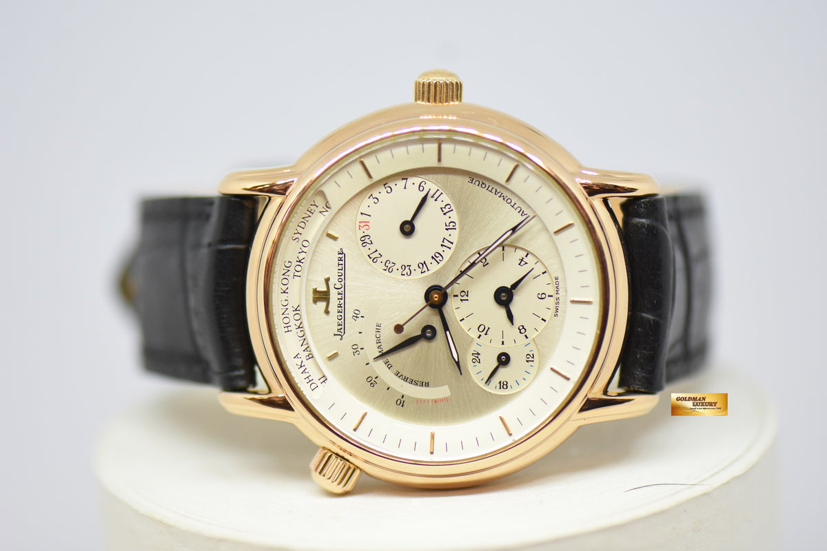 [SOLD] JLC GEOGRAPHIQUE 38mm WORLD TIME POWER RESERVE 18K YELLOW GOLD AUTOMATIC 169.2.92 (MINT)
