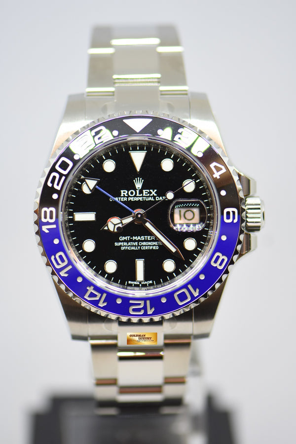 [SOLD] ROLEX OYSTER PERPETUAL GMT-MASTER II “BATMAN” CERAMIC BLUE / BLACK BEZEL STEEL BRACELET 116710BLNR (NEW-UNWORN)