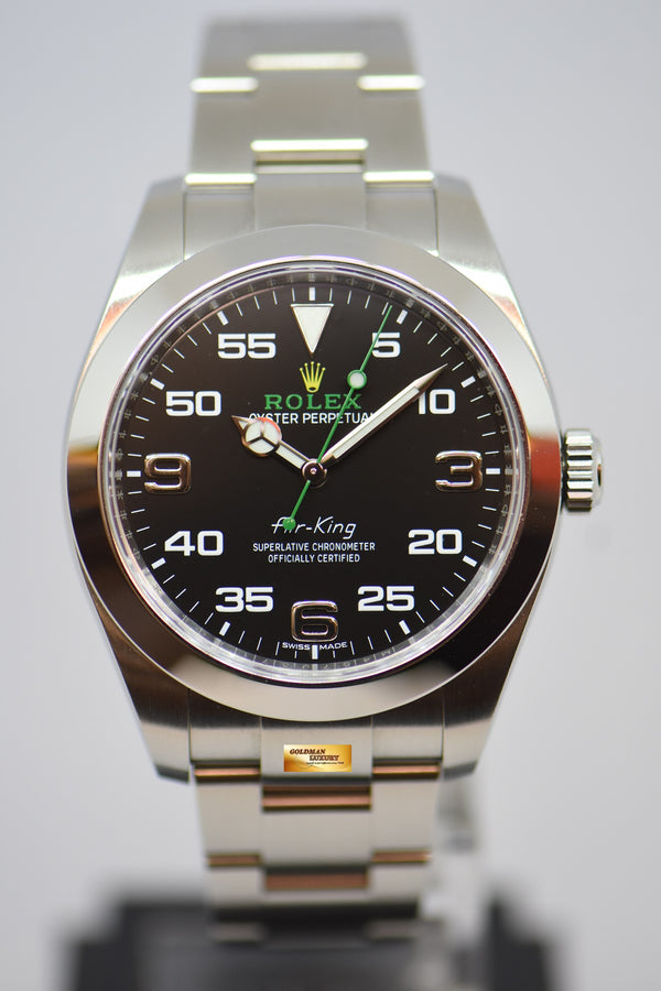 [SOLD] ROLEX OYSTER PERPETUAL AIR-KING 40mm BLACK DIAL GREEN HAND STEEL IN OYSTER BRACELET 116900 (MINT)