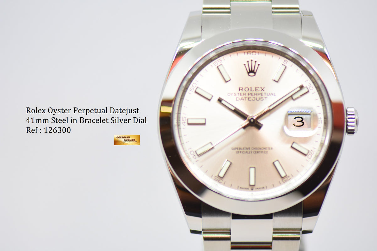 [SOLD] ROLEX OYSTER PERPETUAL DATEJUST 41mm SILVER DIAL STEEL IN OYSTER BRACELET 126300 (NEW-UNWORN)