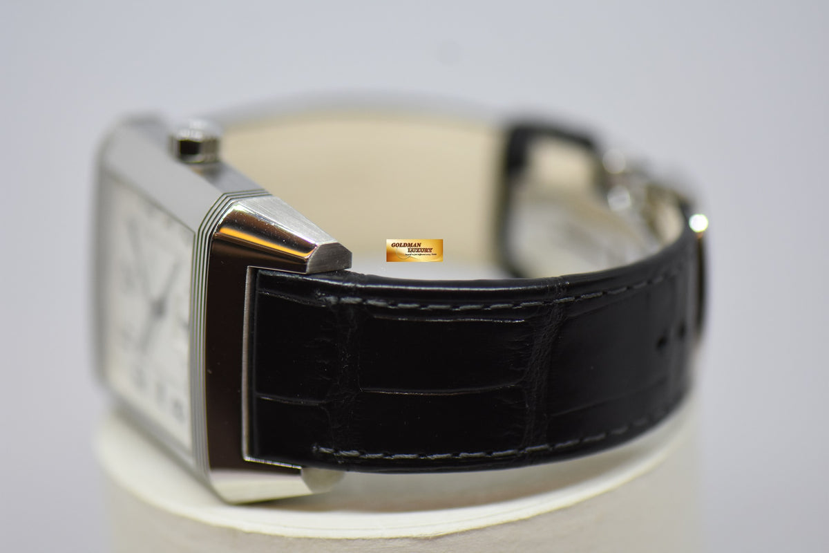 [SOLD] JLC REVERSO SQUADRA HOMETIME am/pm GMT STEEL IN LEATHER AUTOMATIC 230.8.77 (MINT)