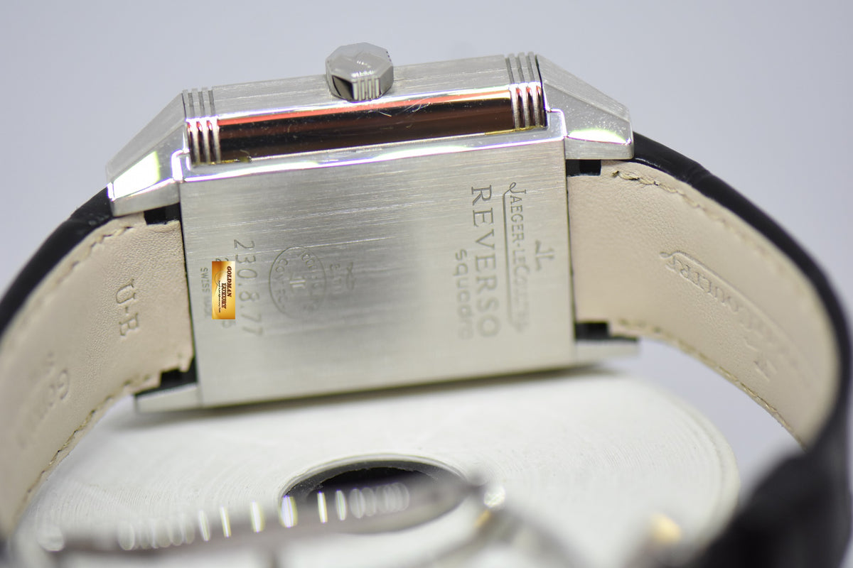 [SOLD] JLC REVERSO SQUADRA HOMETIME am/pm GMT STEEL IN LEATHER AUTOMATIC 230.8.77 (MINT)