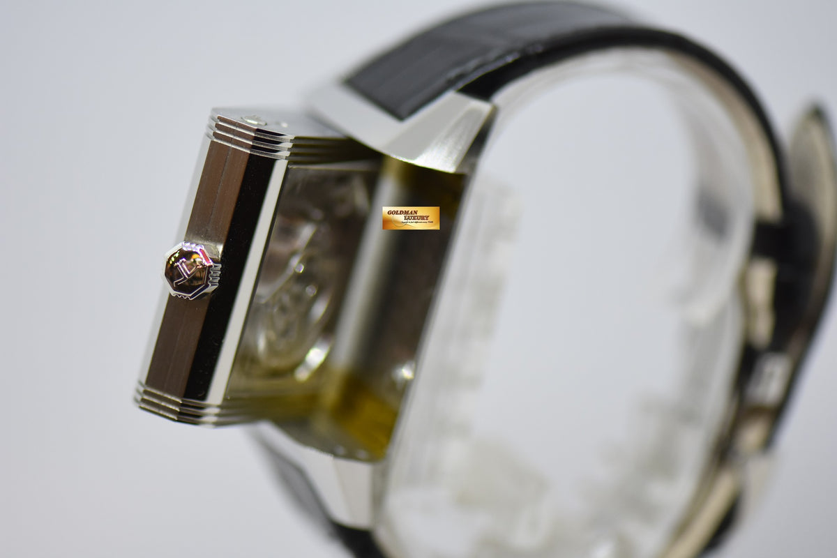 [SOLD] JLC REVERSO SQUADRA HOMETIME am/pm GMT STEEL IN LEATHER AUTOMATIC 230.8.77 (MINT)