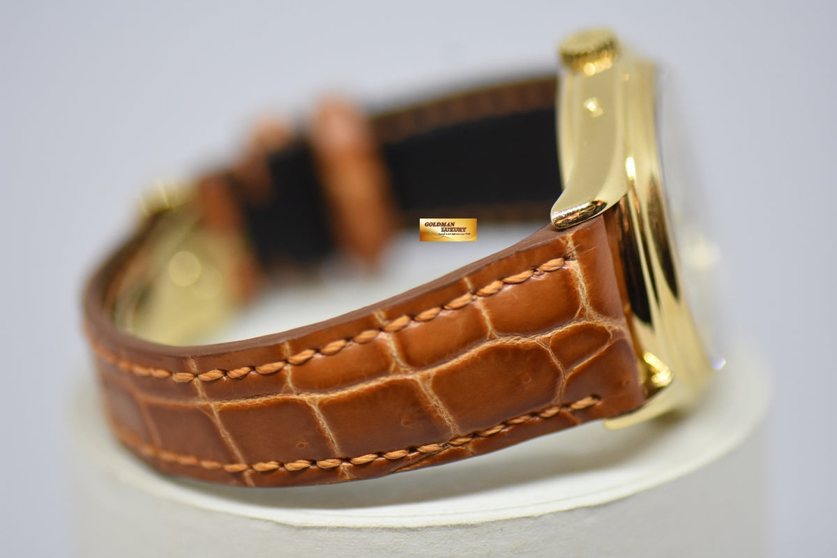 [SOLD] PATEK PHILIPPE COMPLICATION 35mm ANNUAL CALENDAR YELLOW GOLD IN LEATHER STRAP AUTOMATIC 5035J (NEAR MINT)