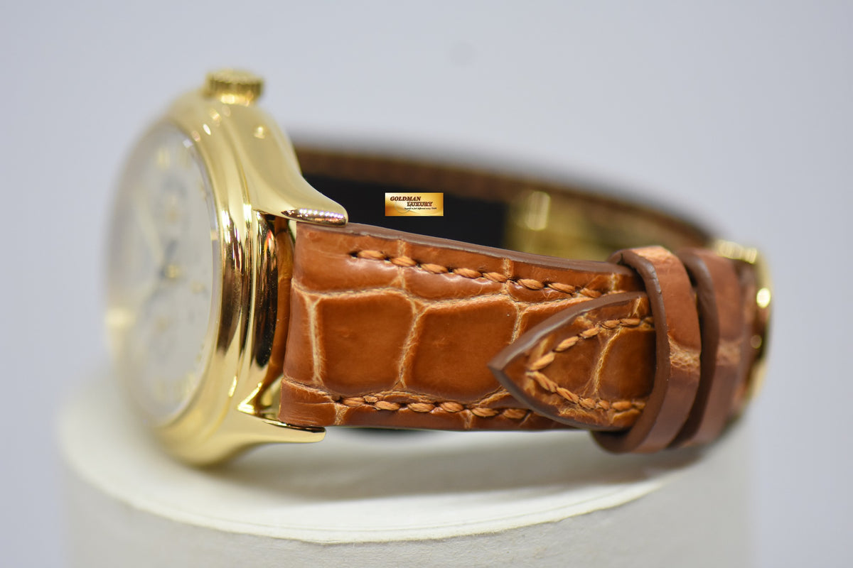 [SOLD] PATEK PHILIPPE COMPLICATION 35mm ANNUAL CALENDAR YELLOW GOLD IN LEATHER STRAP AUTOMATIC 5035J (NEAR MINT)