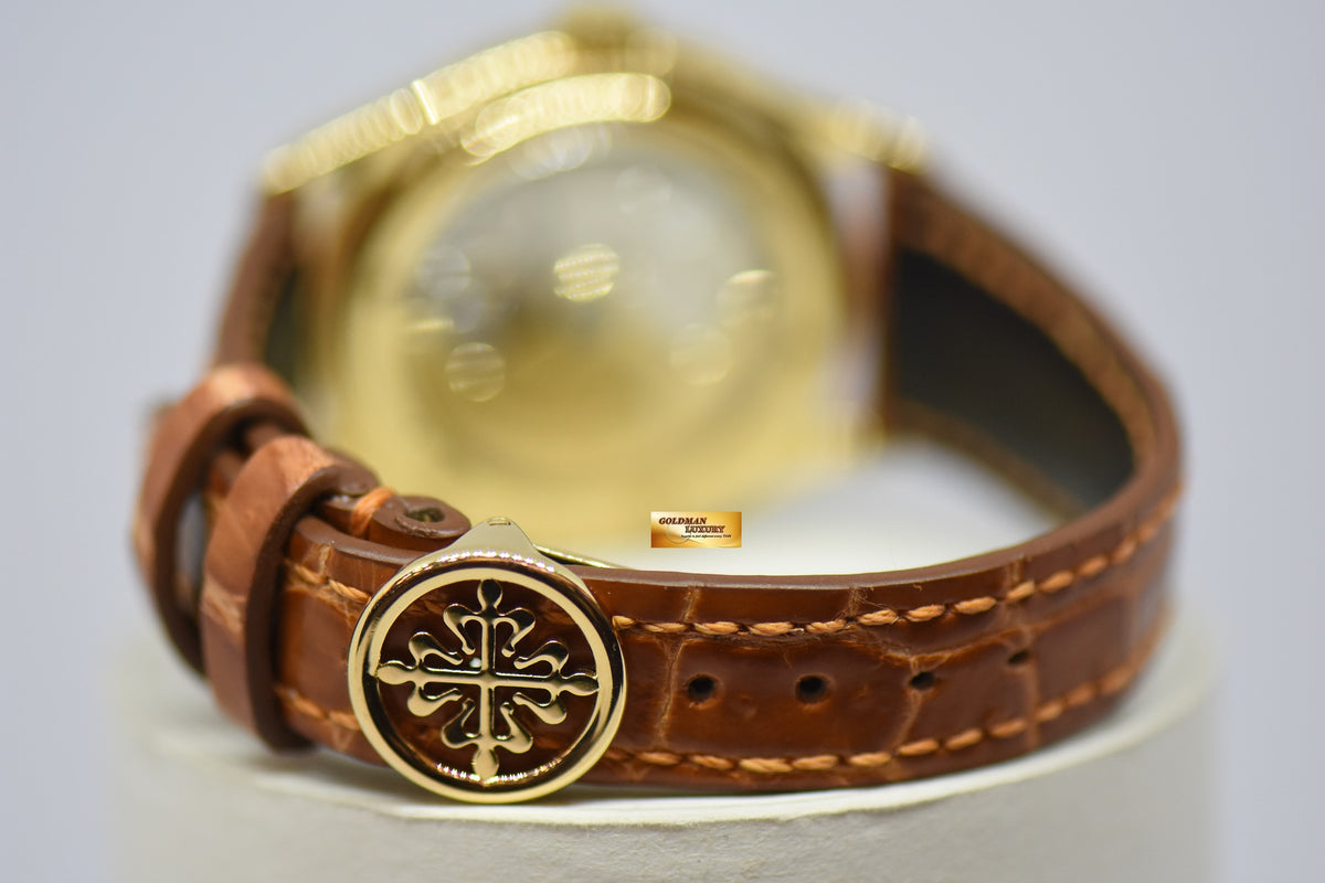 [SOLD] PATEK PHILIPPE COMPLICATION 35mm ANNUAL CALENDAR YELLOW GOLD IN LEATHER STRAP AUTOMATIC 5035J (NEAR MINT)