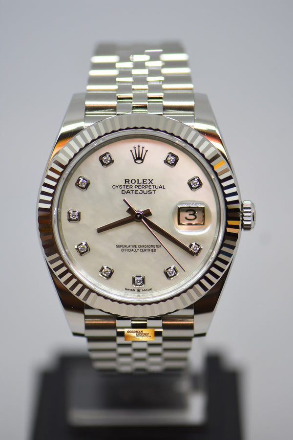 [SOLD] ROLEX OYSTER PERPETUAL DATEJUST 41mm MOP DIAMOND DIAL STEEL IN JUBILEE BRACELET 126334 (NEW-UNWORN)